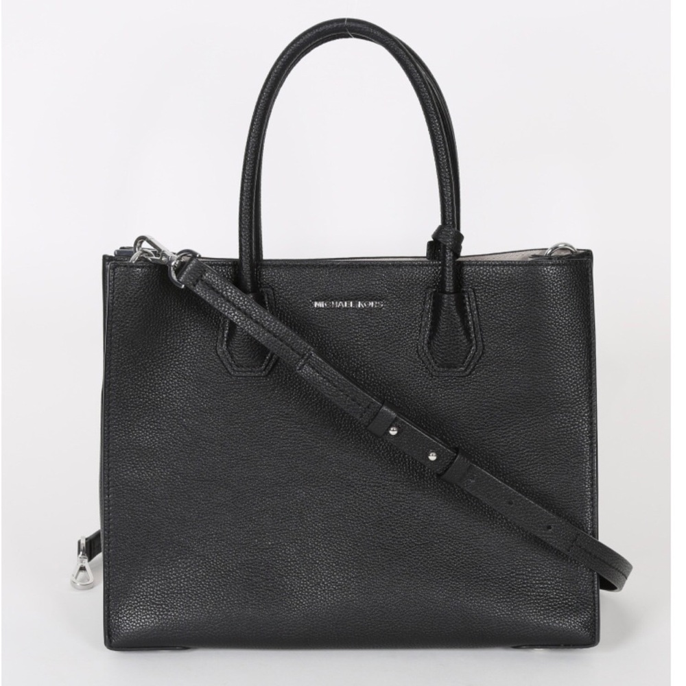 Michael Kors Mercer black leather tote